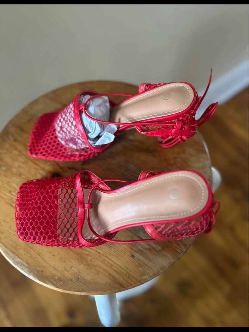 Women’s Red Mesh Slingback Heels